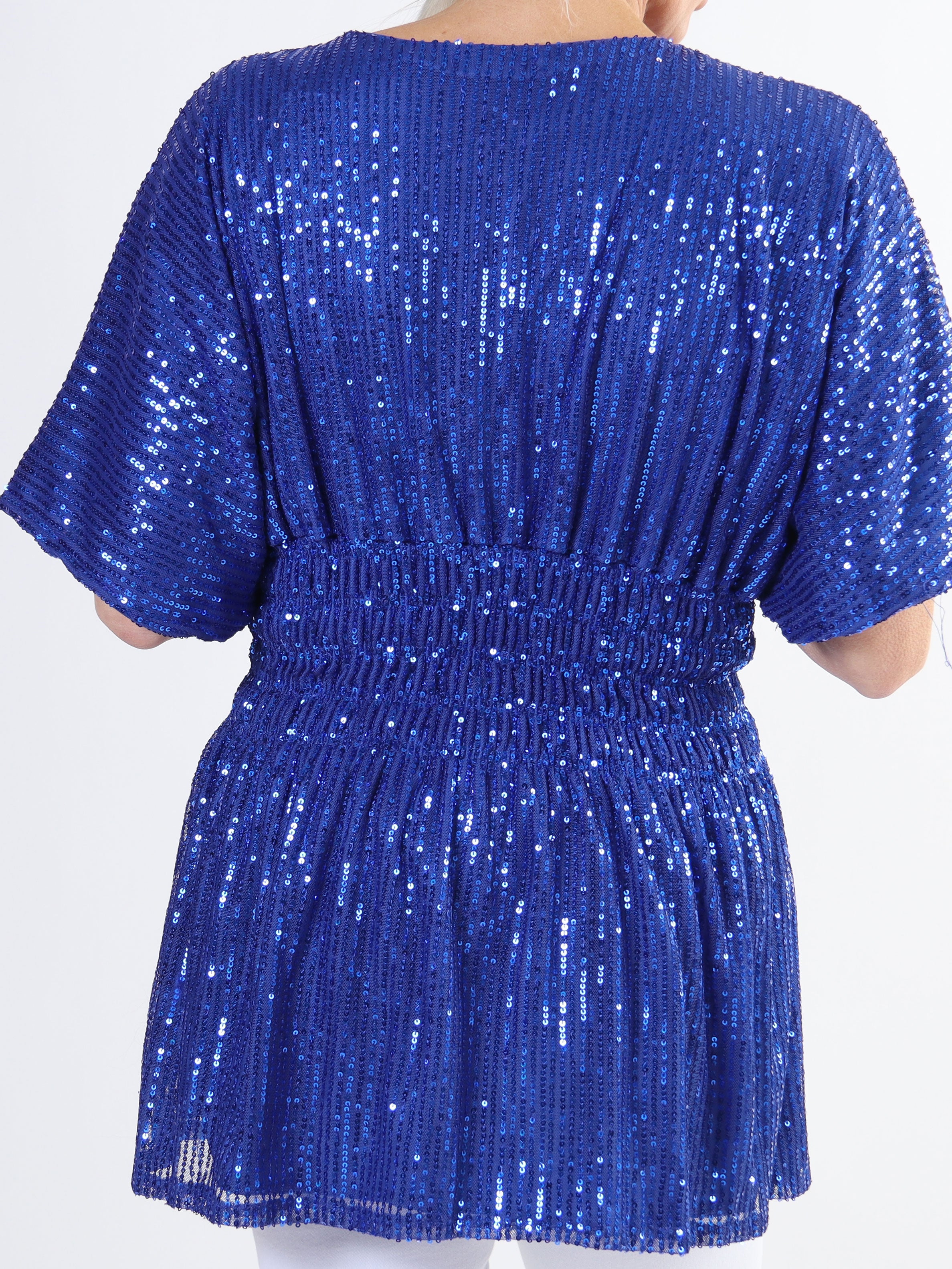 Pams Glitter Shirt - Sød plus size tunika med smock og pailletter